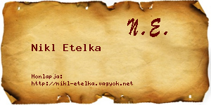 Nikl Etelka névjegykártya